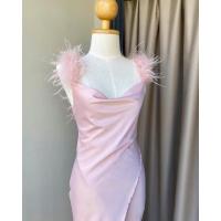 ราคา Furby dress เดรสขนนก เดรสผ่าหน้าแต่งสายขนนก (19088284223)