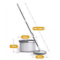 ราคา ไม้ม๊อบถูพื้น ไม้ถูพื้น Spin Mop ชุดถังปั่นสแตนเลส พร้อมไม้ถูพื้นและผ้าม็อบไมโครไฟเบอร์ 2ผืน หัวไม้ม็อบหมุน 360องศา ถังปั่น 2in1 ไม้ถูพื้น (17403962554)