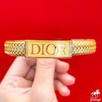 ราคา ข้อมือ DIOR สายหนังถัก แผ่นทองแท้ 0 2 กรัม ทองคำแท้ 99 99 ไซส์ 15 19 ซม ถูกที่สุด มีใบรับประกัน (18309156606)