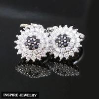 ราคา Inspire Jewelry ต่างหูนิล ล้อมเพชรCZ 2 ชั้นงานจิวเวลลี่ ตัวเรือนหุ้มทองคำขาวแท้ พิเศษสำหรับผิวแพ้ง่ายมาก พร้อมถุงกำมะหยี่ (137569880)