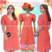 ราคา ชุดเดรสผู้หญิง เดรส ชุดเดรส dress เดรสผู้หญิง ชุดเดรสสวยๆหรู เดรสสั้นสีพื้นเรียบปักดอก3Dนูนๆแน่นๆทั้งชุด คอวี แขนสั้นปลายแขนจั๊มตุ๊กตา กระโปรงทรงสอบ สวยหรูน่ารักดูดีสุดๆ (20146936162)
