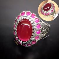ราคา แหวนทับทิม แหวนเงินแท้ รมดำ พลอยทับทิมชาตั้ม YTG 11323 (9961845189)
