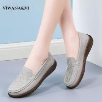 ราคา VIWANA รองเท้าหนังส้นเตี้ยสำหรับผู้หญิงรองเท้าหนังผู้หญิงลำลองรองเท้าโลฟเฟอร์สีดำแฟชั่น Comfort พื้นรองเท้า Sepatu Slip On (17573167264)