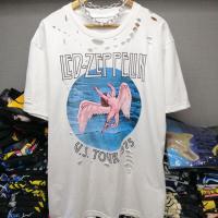 ราคา เสื้อยืดคุณภาพดี เสื้อขาด เสื้อวงวินเทจ อก46 ยาว31 สีขาว สีดำ ไม่มีตะเข็บข้าง cotton100 แฟชั่นชาย หญิง oversize (20385338195)