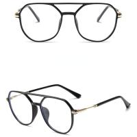 ราคา JN IMPRESSION แว่นเลนส์อ่อนกันสีฟ้าเฟรมขนาดใหญ่ใบหน้าทรงกลมหลายเหลี่ยมแบบใหม่ (20310143769)