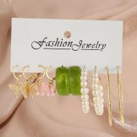 ราคา 17KM Pearl Twist Hoop ต่างหูชุดผีเสื้ออะคริลิค Dangle ต่างหูสำหรับผู้หญิงโลหะ Hollow Gold Plated ต่างหูการ์ตูน Jewelry (16914248072)