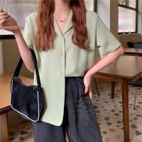 ราคา เสื้อเชิ้ตฮาวาย แขนสั้น สีเขียวพาสเทล Freesize กระดุมหน้า เนื้อผ้าไหมอิตาลี (18952323303)