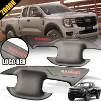 ราคา เบ้ารองมือเปิดประตู เบ้าหลุมกันรอย ถาดรองมือเปิด รุ่น ฟอร์ด เรนเจอร์ FORD RANGER XLT XLS XL ปี 2022 2023 สีดำด้าน โลโก้แดง 2 ชิ้น 2 ประตู (15707727841)