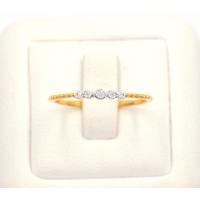ราคา Happy Jewelry แหวนแถวเรียงกัน 5 เม็ด บ่าข้างคล้ายไข่ปลา ทองแท้ 9k 37 5 เพชรเกสร ME898 (16995604247)