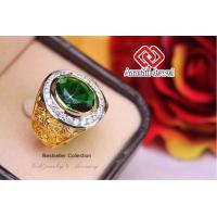 ราคา แหวนมังกรทอง ประดับพลอยสีเขียวมรกต ล้อมเพชร Green CZ Ring แหวน พลอยสีประจำวันเกิด เสริมดวง แหวนพลอย แหวนชาย เสริมโชคลาภ เรียกทรัพย์ (609646493)