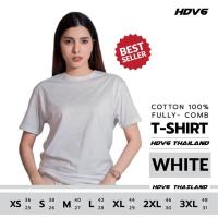 ราคา เสื้อยืดสีพื้น เสื้อเปล่า เสื้อคอกลม White สีขาว (461900793)