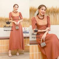 ราคา ชุดเดรสสีส้มอิฐ Lady sunshine (21139658144)