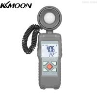 ราคา KKmoon เครื่องวัดแสงเครื่องวัดความสว่างแบบดิจิตอลเครื่องวัดอุณหภูมิโดยรอบแบบมือถือช่วงสูงถึง200000ลักซ์มิเตอร์หรูหราพร้อมหัวรับแสง360 หมุนได้ (20963347689)