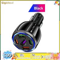 ราคา อะแดปเตอร์ที่ชาร์จแบตในรถ USB 75W 3 USB 2 PD Type C พอร์ตเร็วที่ชาร์จแบตในรถที่จุดบุหรี่สำหรับแล็ปท็อปแบตเตอรี่สำรองสำหรับสมาร์ทโฟน (21193776665)