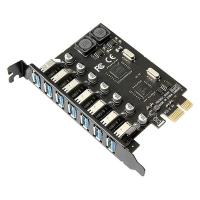 ราคา USB 3 0 PCI อะแดปเตอร์แบบเร็วเป็นพิเศษ PCI E To 7พอร์ต USB 3อะแดปเตอร์ขยายการ์ด USB3ตัวแปลงตัวควบคุมการ X1 PCIe PCI E สำหรับ BTC Miner (11481682558)