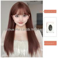 ราคา Tse วิกผมยาวผู้หญิงปลอกหุ้มหัวไม้กอล์ฟเต็มรูปแบบธรรมชาติผมตรงยาวจำลองสีแดง Msl 102ซ่อมแซมชุดวิกผมสีน้ำตาลสีชมพู (20168595230)