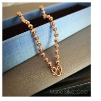 ราคา สร้อยคอนากไมครอน m01 เม็ดจีบ เม็ด 4 มิล หนัก 1 บาท สร้อยคอพิ้งโกลด์ งานสวยมากค่า สร้อยคองาน ld นากชุบสวยๆ สีนาก (6909810417)
