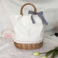 ราคา พร้อมส่ง กระเป๋าหวาย กระเป๋าสาน กระเป๋าหวายทรงถือ ตะกร้าหวาย กระเป๋าสานทรงถือ กระเป๋าหวายทรงกระเช้า (16118103797)
