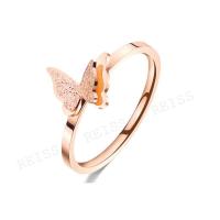 ราคา แหวนไทเทเนียม 18Kแหวนคู่โคลเวอร์สี่ใบสีดำกุหลาบทองสำหรับผู้หญิง (20729662618)