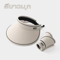 ราคา หมวกกันแดดครึ่งใบ หมวกกันแดด หมวกเทนนิส กอล์ฟ วิ่ง ป้องกันรังสียูวี ฤดูร้อน หมวกเปล่า หมวกครึ่งหัวกันUV ไม่มีด้านบน พับได้เป็นวงกลม (19851960698)