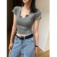 ราคา Spice girl เสื้อแขนสั้นรัดรูปเอวลอย แบบสวยๆยืดหยุ่น เสื้อผ้าแบบรัดรูปใส่สบาย ผ้าดีกรี สีเทา สําหรับผู้หญิง (19625107151)