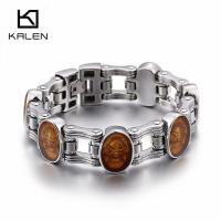 ราคา Kalen ห่วงโซ่จักรยานโลหะที่ไม่มีสนิมหนักกำไลโซ่จักรยานหนา23ซม สายโซ่อียิปต์สร้อยข้อมือกะโหลกศีรษะลึกลับ (17533199865)