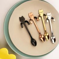 ราคา ช้อนชงกาแฟสแตนเลส ช้อนกาแฟ ช้อนของหวาน ช้อนเบเกอรี่ coffee spoon ช้อนแมว (4082794935)