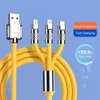 ราคา 3 IN 1 สายชาร์จ โลหะผสมสังกะสี 120W 6A ชาร์จเร็วมาก USB สําหรับ Micro Type C พร้อมไฟแสดงสถานะ 480 Mbps (19940409041)