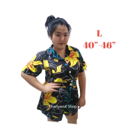 ราคา เสื้อผ้าไซส์ใหญ่ เสื้อผ้าคนอ้วน ชุดเซต เสื้อกางเกง อวบ อ้วน ลายดอกไม้ ผ้าไหมอิตาลี (12206727806)