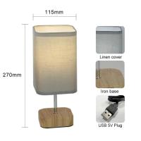 ราคา โคมไฟตั้งโต๊ะ DC5V ทันสมัยโคมไฟ LED 3สีปรับอุณหภูมิผ้าลินินข้างเตียงแบบเรียบง่ายสำหรับตกแต่งห้องนอนห้องนั่งเล่น (21171012126)