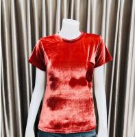 ราคา เสื้อกำมะหยี่คอกลมติดกระเป๋า เสื้อยืด เสื้อแฟชั่น ตัวละ100 บาท (12456066414)