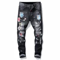 ราคา Dsquared2 Brand Italy Men Stretch Jeans Men Casual Slim Denim Pants Men Button Black Hole Denim Trousers Pencil Jeans For Men (16492569906)