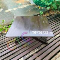 ราคา CTC โต๊ะญี่ปุ่น โต๊ะกินข้าวไม้สัก 70 70 35 ซม กว้าง ลึก สูง โต๊ะนั่งทำงานกับพื้น พับเก็บได้ สีโอ๊คเงา (19872692138)