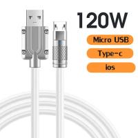 ราคา 120W 6A ชาร์จเร็วสุดๆสายซิลิโคนของเหลว USB Type C Fast Charging Micro Data Transfer Cable Liquid Soft Silica Gel สายชาร์จ Bold Data Line 1M 2M (19387824033)