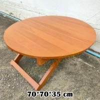 ราคา MK42 โต๊ะพับญี่ปุ่นไม้สักทอง โต๊ะนั่งกินข้าว โต๊ะกาแฟ ทรง กลม 70 70 สีย้อม (17884416970)