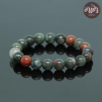 ราคา อาเป่า หินบลัดสโตน หินเลือด Bloodstone ขนาด 10 มิล คัดหิน หินปรับสมดุลร่างกาย กำไลหินสี กำไลหินนำโชค หินสีเขียว หินมงคล สร้อยข้อมือ (4878088589)