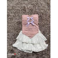 ราคา ชุดเช็ท 2 ชิ้น เกาะอก กระโปรงขนมชั้น ns (20716923058)