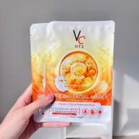 ราคา ส่งฟรี มาร์คน้องฉัตร มาร์ควิตซีเกาหลี มาส์กวิตซีเกาหลี 33 ml Vit C Bio Facial Mask วีซีน้องฉัตร แผ่นมาร์คหน้า VC Ratcha รัชชา มาก์สหน้าวิตามินซี (20416457262)