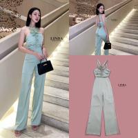 ราคา จั้มขายาวสีเขียวมิ้นผ้าชาติน แต่งอะไหล่ดอกไม้ แยกออกได้ หรูหราสง่างามดุดคุณหนู (19715394705)