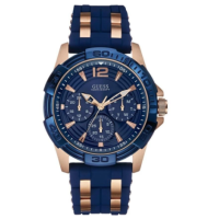 ราคา ORIGINAL GUESS W0366G4 W0366G3 Rose gold Navy Blue Silicon Men Watch (20072714748)