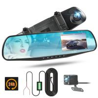 ราคา 24H Cycle Recording Dash Camera Rear View Dual 1080P HD Dash Cam Video Recorder Mirror Dash Cam Black Box 4 3 in Car DVR (14132525796)
