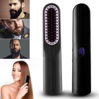 ราคา Beard Straightener Brush USB Wireless Charging Hair Comb Portable Mini Ceramic Charging Hair Straightener One Step Hair Styler (19543739578)