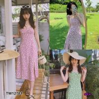 ราคา เดรสสายเดี่ยว ลายดอกเดซี่ กระโปรงผ่าหน้า ชุดไปทะเล สีสดใส เสื้อผ้าแฟชั่น (16980250722)