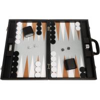 ราคา Silverman Co 19 inch Premium Backgammon Set Large Size Black Board White and Rum Points (21139381902)