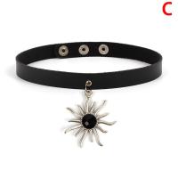 ราคา Punk โกธิค Spike Choker Punk สร้อยคอจี้ปลอกคอหนัง PU สร้อยคอประดับ (19794212054)