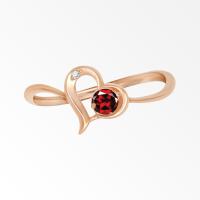 ราคา A CEMI Garnett January Birthstone Ring พลอยแท้ โกเมน แหวนพลอยแท้ โกเมน แหวนเงินแท้ ชุบทอง 18K โรสโกลว์ (7120670222)
