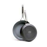 ราคา GreenPan Paris 2 Piece Ceramic Non Stick 8 Inch and 10 Inch Open Frypan Set Gray (10251879248)