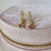 ราคา ต่างหูห่วง brass 14k Cupid hoop earrings (19397932385)