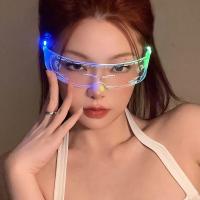ราคา Cyberpunk Style Futuristic Technology Sense Luminous Glasses Led Colorful Cool Internet Celebrity Disco Photo Props Sunglasses SEP (20534640175)