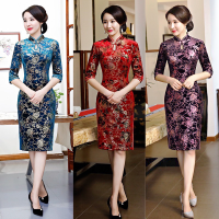 ราคา กี่เพ้ากำมะหยี่ พุทราจีน คอเว้า เดรสสั้น เข้ารูป ผ้ายืด ซิปซ่อนหลัง เก็บทรงสวย กี่เพ้า K45 (21188719797)